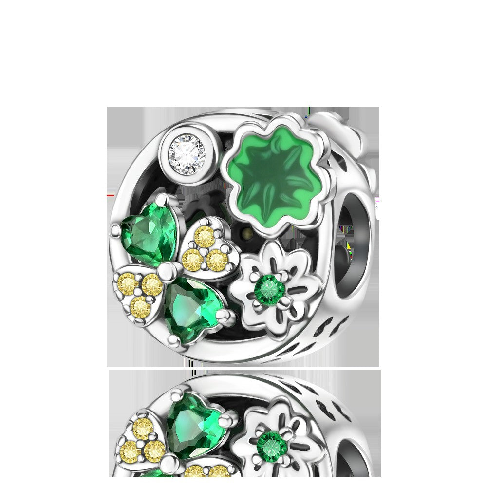 925 Sterling Silver Green Series Flower Tree Apple Pendant DIY Fine Beads Fit Original Charms Bracelet Women Jewelry Diy
