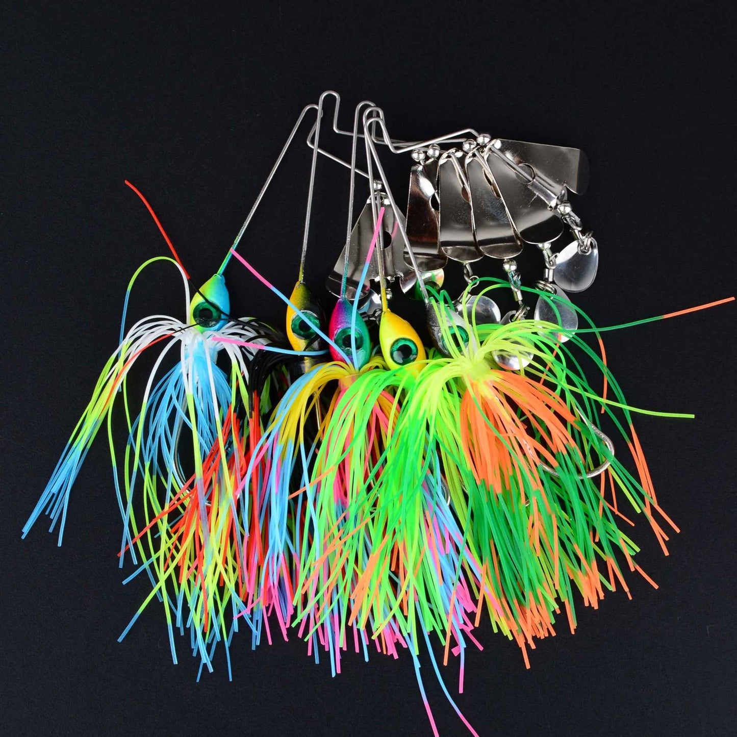 Isca artificial 5Pcs Spinnerbait Bass jig Weedless Buzzbait Wobbler Chatterbait para robalo, lúcio, truta, pesca esportiva