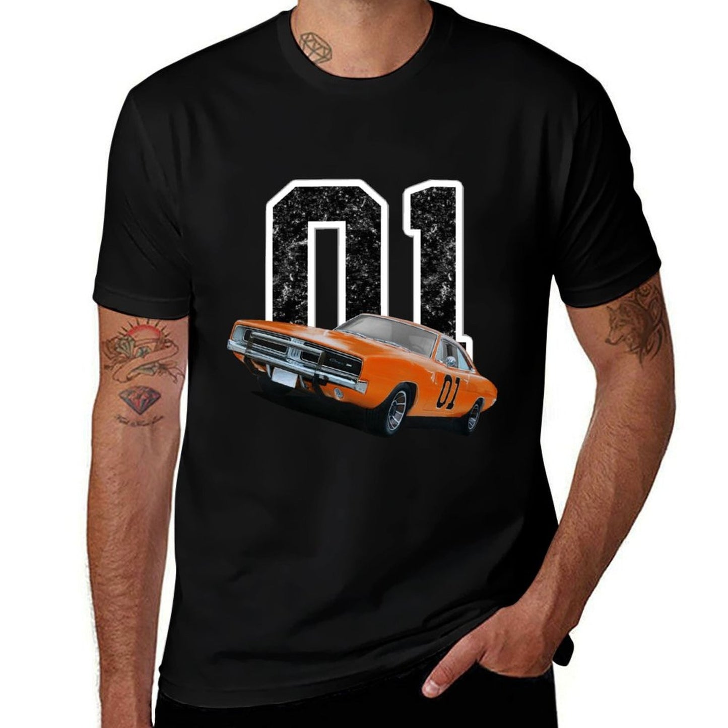 General Lee T-Shirt black cotton t-shirt plain for man package man t shirt heavy cotton T-Shirt