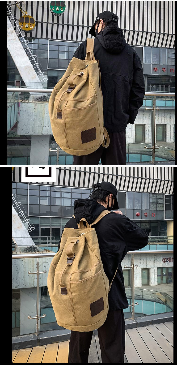 Mochilas de viagem masculinas esportivas de grande capacidade, bolsa de ombro de lona, mochila masculina para caminhada, mochila esportiva masculina, ao ar livre