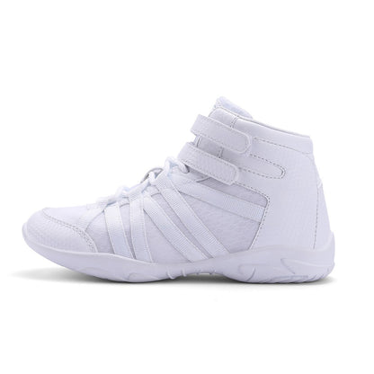 BAXINIER Girls White High Top Cheerleading Shoes Lightweight Youth Cheer Competition Sneakers Training Dance Tennis Shoes