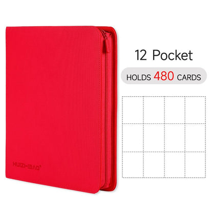 Fichário de Cartões com Zíper, 9/12 Bolsos, Álbum de cards de troca, Página de carregamento lateral durável para mtg tcg para pokemon para yugioh para futebol