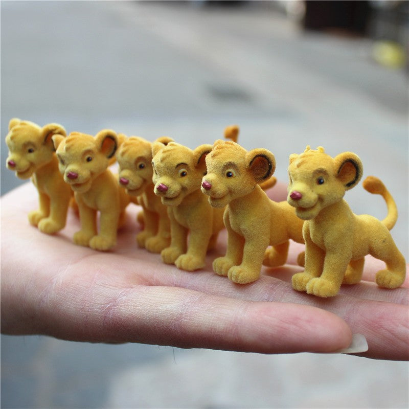 6 peças de 5cm de alta qualidade Disney O Rei Leão Simba flocagem simba coleção enfeites de figuras de ação