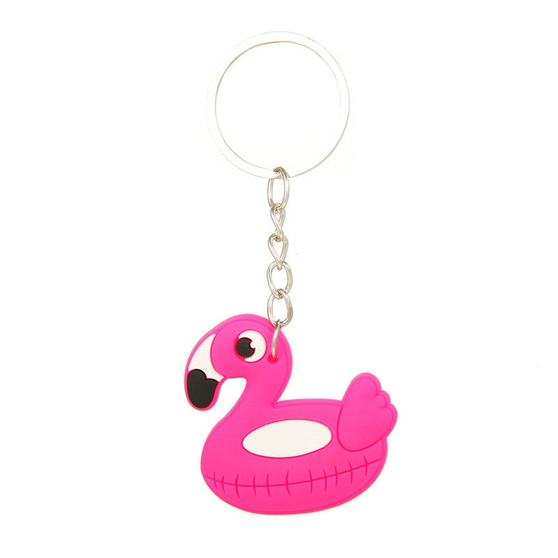 6/12PCS Hawaii Flamingo Watermelon Summer Theme Keychain Pendant Backpack Tote Bag Charm Summer Pool Party Birthday Wedding Gift