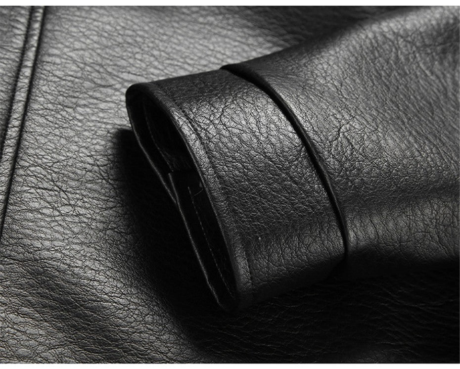 Vintage PU Jacket Men Motorcycle Biker PU Coat Fashion Casual Cargo Jackets Spring Autumn Outerwear