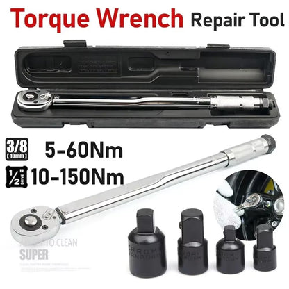Chave de Torque de Precisão 5-60N.m Chave de Catraca Reversível de 3/8 Polegadas com Encaixe Quadrado Ajustável Ferramenta de Reparo Automotivo de Precisão Predefinida