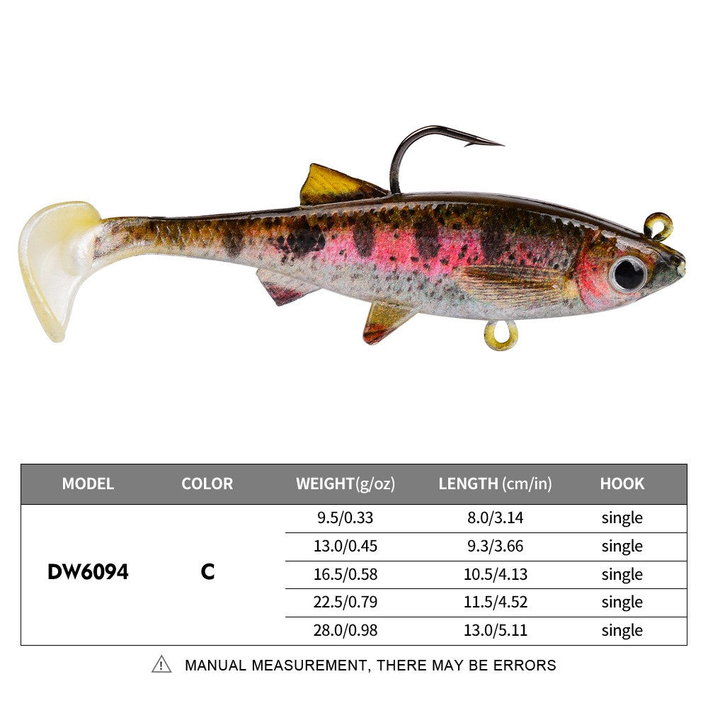 New PVC T-Tail Jig Soft Bait 9.5-28g Shad Swimbait Artificial Lure for Zander Pique Low Fishing