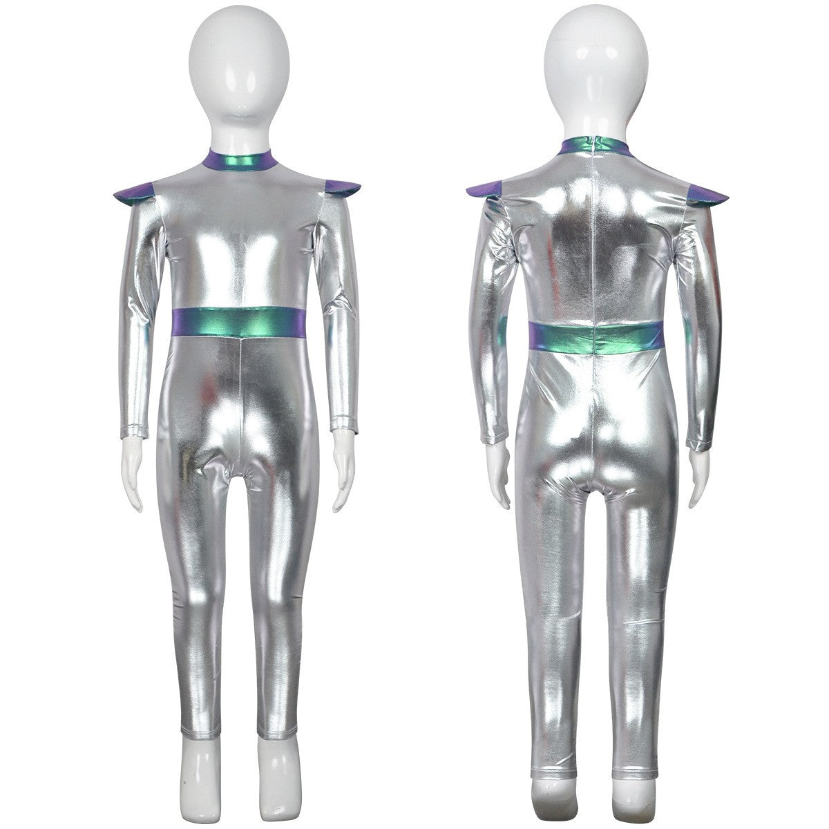 Cyber Alien Laser Reflective Alien Cosplay Dress, Adult and Children's Party Outfit, Including Tentacle Headpiece