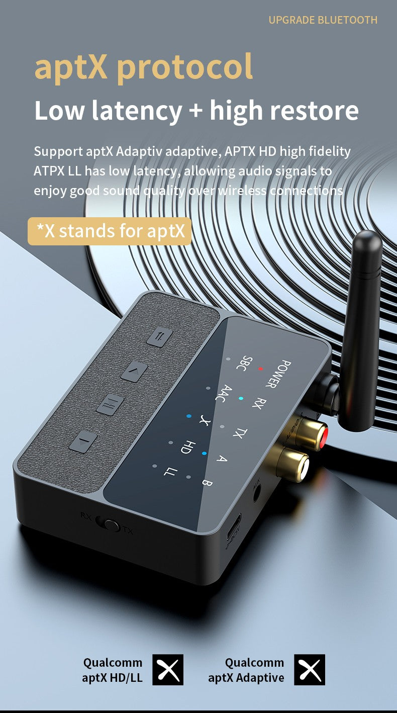 Adaptador de áudio Bluetooth 5.3 AptX/HD/LL Receptor Transmissor RCA AUX Qualcomm QCC3040 Adaptador HIFI Estéreo Sem Fio Som Sem Perdas