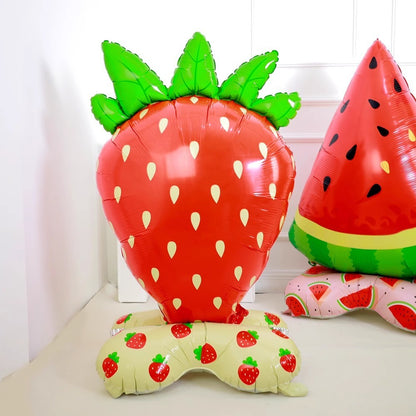 1PCS Big Strawberry&Watermelon Theme Aluminum Foil Balloons Girls Birthday Anniversary Celebration Decoration Party Supplies