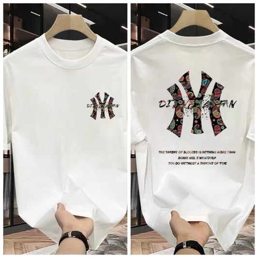 Summer 2025 Half-sleeved Pure Cotton T-shirt New Popular Casual High-end Men's Short-sleeved T-shirt Loose and Versatile Top