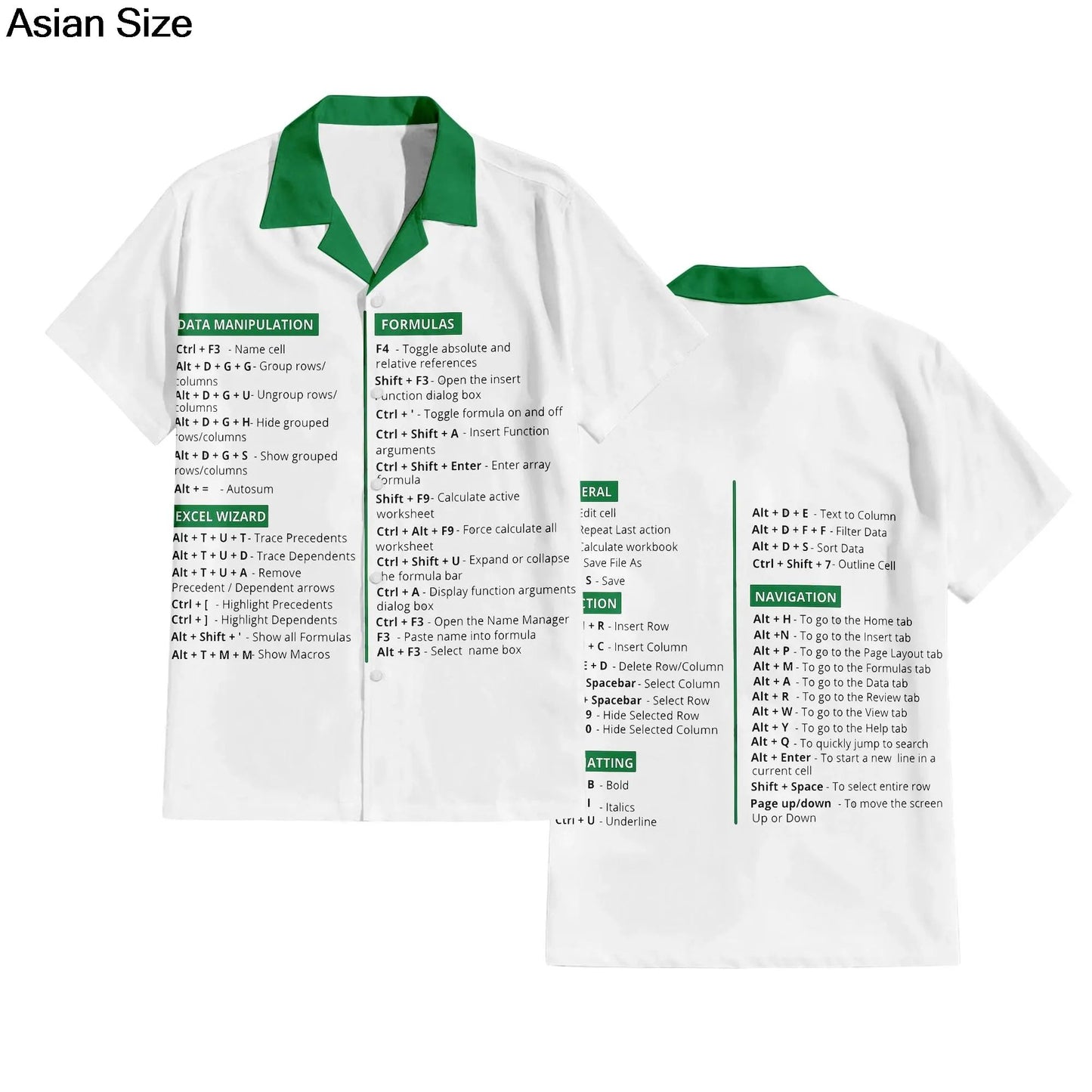 Excel Hawaiian Shirt Men's Fashion Shirt Spreadsheet Software Design Print T-shirts 2025 Vacation Style Y2K Summer Shirts