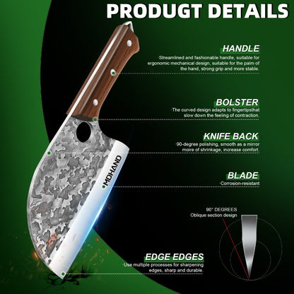 MDHAND Faca de Cozinha Japonesa de Aço Inoxidável 7'' Lâmina Afiada Faca de Chef Profissional para Cortar Carne, Peixe, Ferramenta de Cozinha
