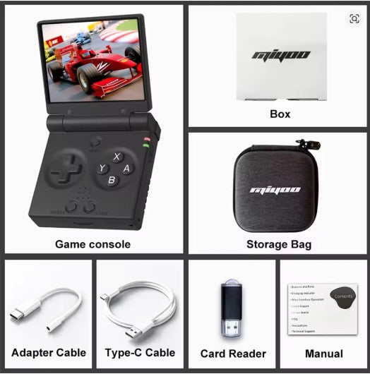 MIYOO Mini Flip Retro Handheld Game Console With New Hinge 2.8''IPS Screen Portable Video Game Consoles Classic Gaming Emulator