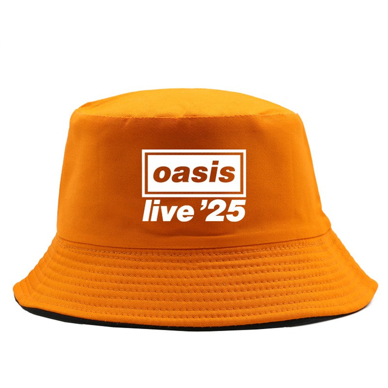 OASIS New 2025 Printed Cotton Bucket Hat Men Women Party Music Outdoor Fashion Panama Fisherman Hat Sun Beach Hat Wholesale