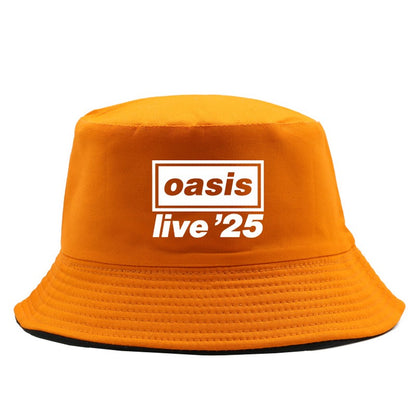 OASIS New 2025 Printed Cotton Bucket Hat Men Women Party Music Outdoor Fashion Panama Fisherman Hat Sun Beach Hat Wholesale