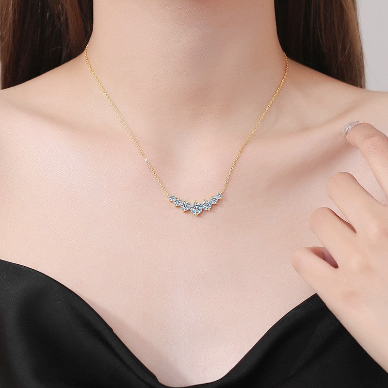 1.7-5.0ct D Cor Moissanite Feminino Pingente Prata Colar Para Mulheres Correntes Festa Noiva Joias Finas Colar de Prata Esterlina 925