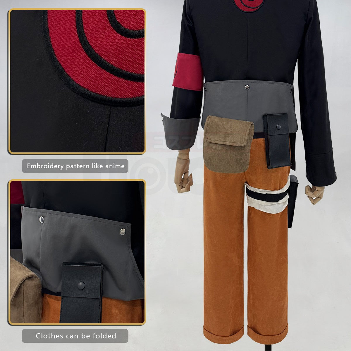 HOLOUN Anime Uzumaki Cosplay Costume Adult Version Top Pants Headdress Waist Leg Bags Cos Convention Unisex Halloween Christmas