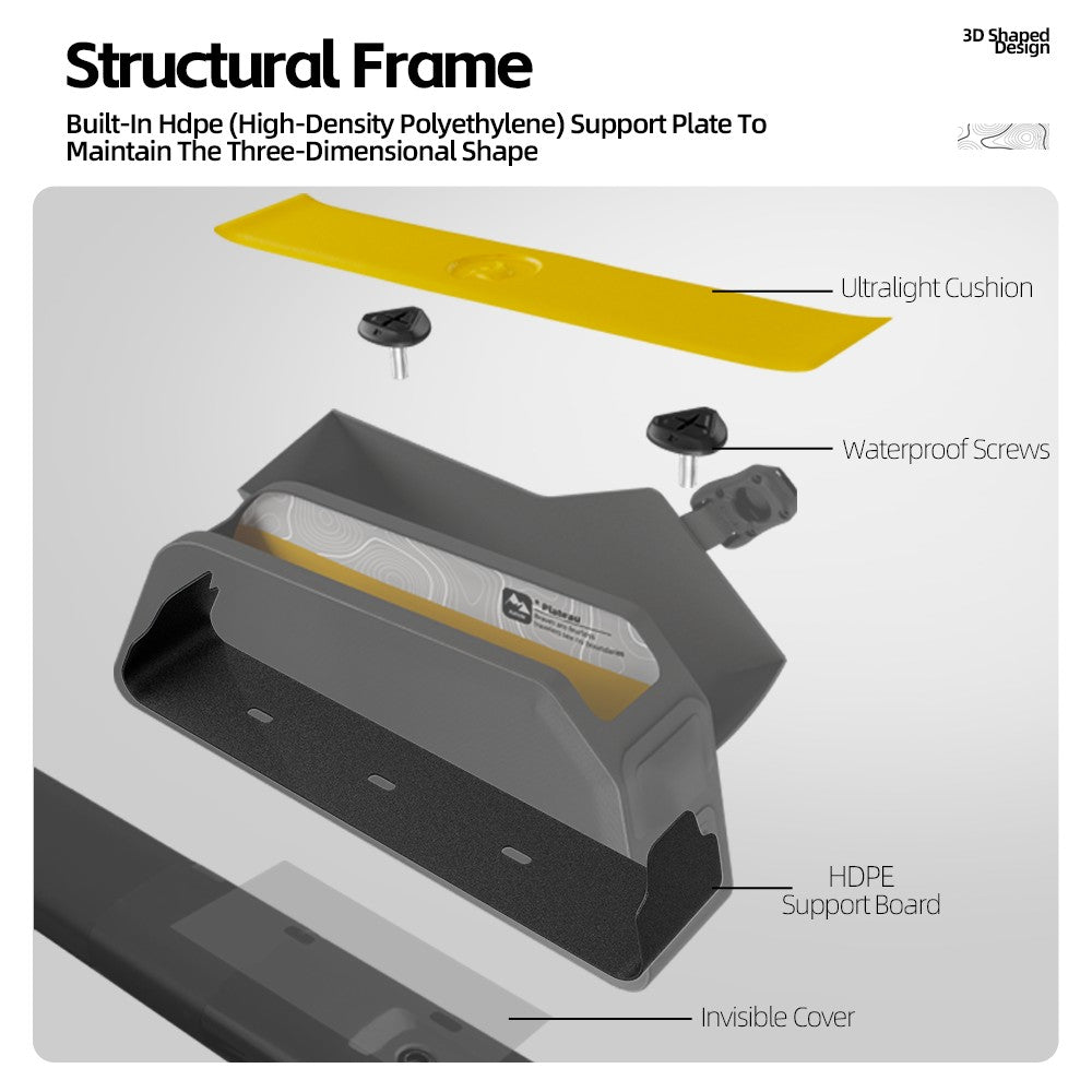 Rhinowalk Bicycle Top Tube Bag Waterproof Bike Front Frame Storage Bag Screw & Strap fixed Cycling Travel For MTB Road Gravel