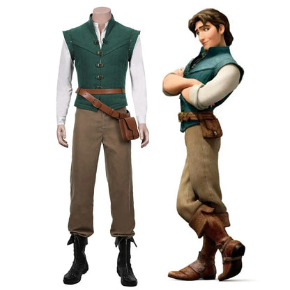 Anime Flynn Rider Tangled Rapunzel Cosplay Costume Adult Carnival Uniform Halloween Anime Halloween Costumes Vest Accessories