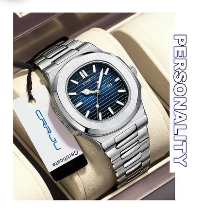 CRRJU  Men Watch 2024 Luxury Top Brand Quartz Watches Business Simple Ultra Thin Luminous Wristwatch Men's Clock Reloj Hombre