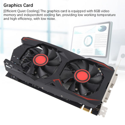 Gaming Graphics Card PCIE 2.0 16X Slot Double Fan HD Multimedia Interface Graphics Card Low Noise DVI VGA Interface for Work