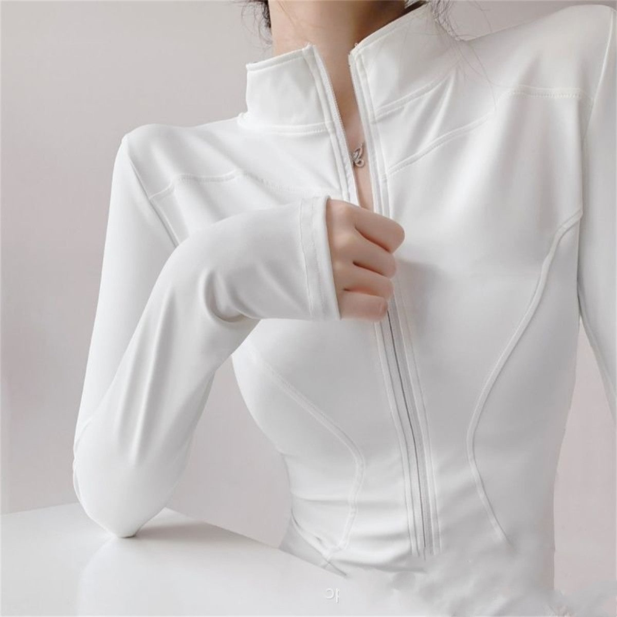 Women Long Sleeve Sport Jacket Spring Summer Gym Workout Coat Yoga Running Sports Cycling Top Casual Zipper Outfit Clothes Chic