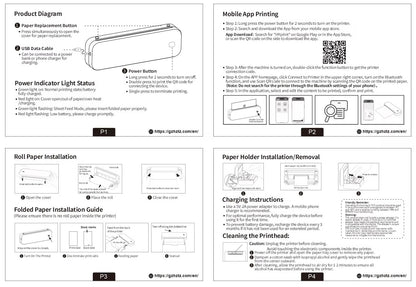 Impressora Térmica Portátil Sem Tinta A4 Bluetooth PDF Excel Word para Impressão de Documentos com Rolo de Papel para Trabalho de Escritório Casa Escola