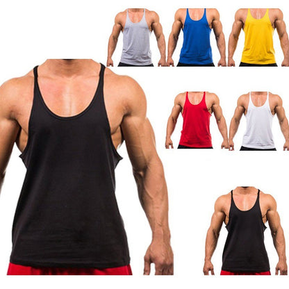 New Style Jogger Gym Singlet Training Bodybuilding Tank Top Vest Shirt Sleeveless Fitness Cotton Shirt For Men