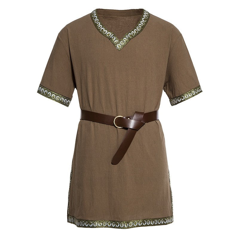 Knight Cosplay Medieval Costume Tunic Halloween Costumes for Men Adult Viking Pirate Disguise Fancy Clothing Carnival Shirts