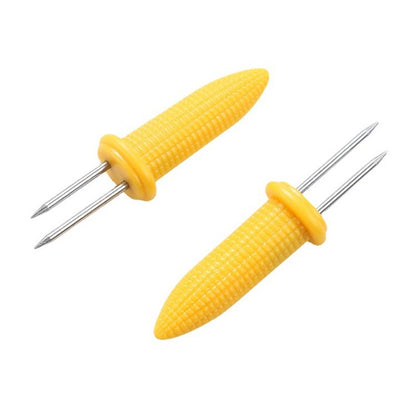 10pcs Fork Corn Skewer Stainless Steel Corn Holders Corn On The Cob Skewers Fruit Forks Outdoor Camping Cooking Barbecue Tool