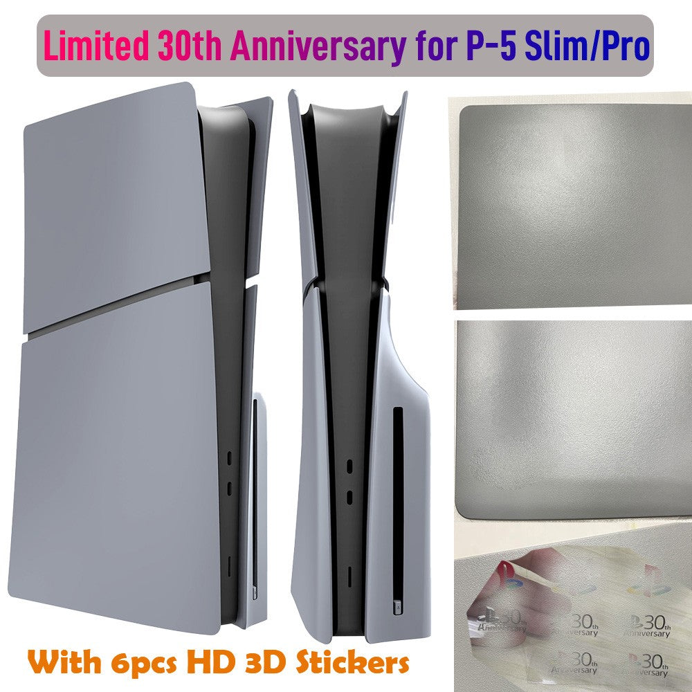 Limited 30th Anniversary for PS5 Pro Faceplate Vinyl Logo Sticker P-5 Fat Console Cover Face Plate Shell Replacement