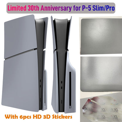 Limited 30th Anniversary for PS5 Pro Faceplate Vinyl Logo Sticker P-5 Fat Console Cover Face Plate Shell Replacement