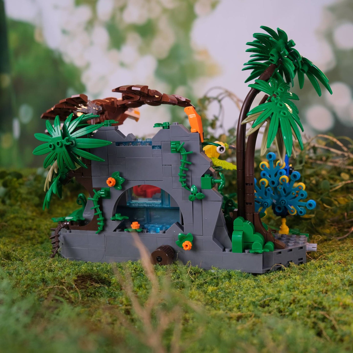 Blocos de Montar Floresta Tropical Criativos 755 Peças Modelo de Leão Animal Fofo para Zoológico Brinquedos de Montar Presente de Aniversário para Adultos e Crianças