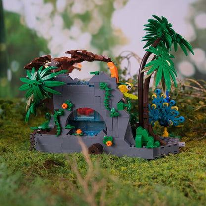 Blocos de Montar Floresta Tropical Criativos 755 Peças Modelo de Leão Animal Fofo para Zoológico Brinquedos de Montar Presente de Aniversário para Adultos e Crianças