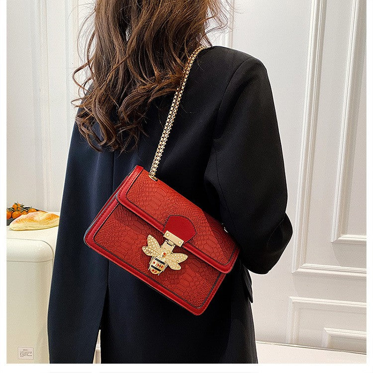 Luxury Handbags for Women Crossbody Bags Bee Lock Tote Casual Flap Purses Crocodile Print Leather Handbag Ladies Shoulder Bags