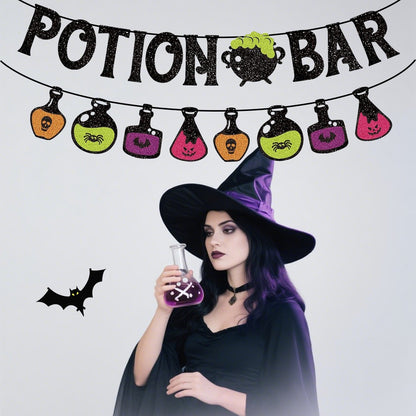 Halloween potions banner, Halloween party decoration, medicine bottle banner, outdoor garden decoration, Halloween decoration