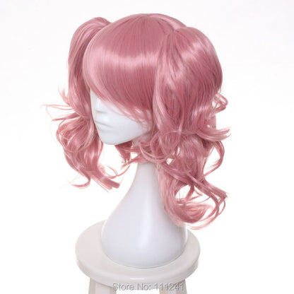 ccutoo Lelouch of the Rebellion Anya Alstreim Peruca de Cabelo Sintético Cacheado Dourado e Loiro com Rabos de Cavalo com Clipes para Cosplay