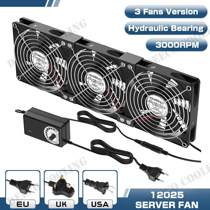 120mm 3000RPM Fan Cooling With Controller 12cm 12V 220V Btc Machine Chassis Workstation Cabinet Radiator Server Fan