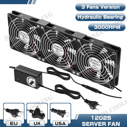 120mm 3000RPM Fan Cooling With Controller 12cm 12V 220V Btc Machine Chassis Workstation Cabinet Radiator Server Fan