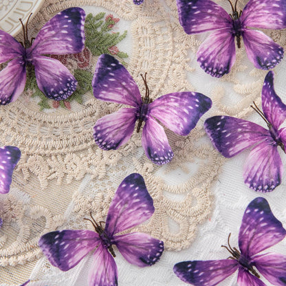 5/10PC Artificial Fake Fluorescent Butterfly Home Room Decor Valentine's Wreath Wedding Bridal Diy Gift Box Accessories Headwear