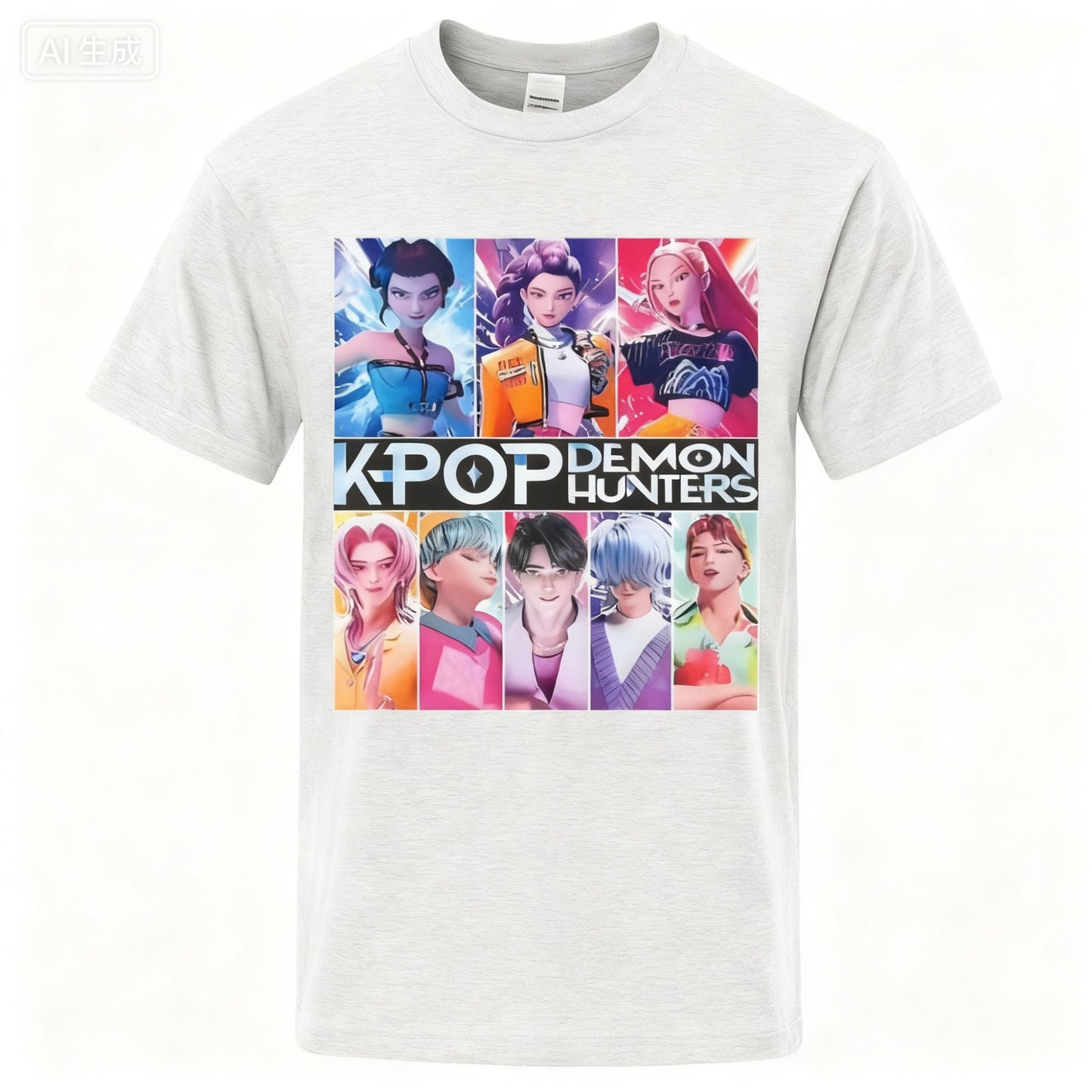 2025 Summer Men Clothes KPop Demon Hunters Saja Boys Soft  100% Pure Cotton Printed T-shirt Cool Cosplay Costume Oversize Y2k