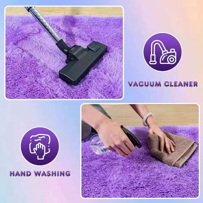 VIKAMA Tie-dyed Fluffy Carpets For Living Room Decor Bedside Rug Warm Plush Floor Mats Children's Room Play Mats Furry Carpet