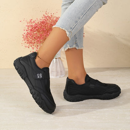 Soft Sole Non-Slip Work Shoes Comfortable for Feet Autumn Winter Women's Black Sneakers Slip-On Waterproof Kitchen Office