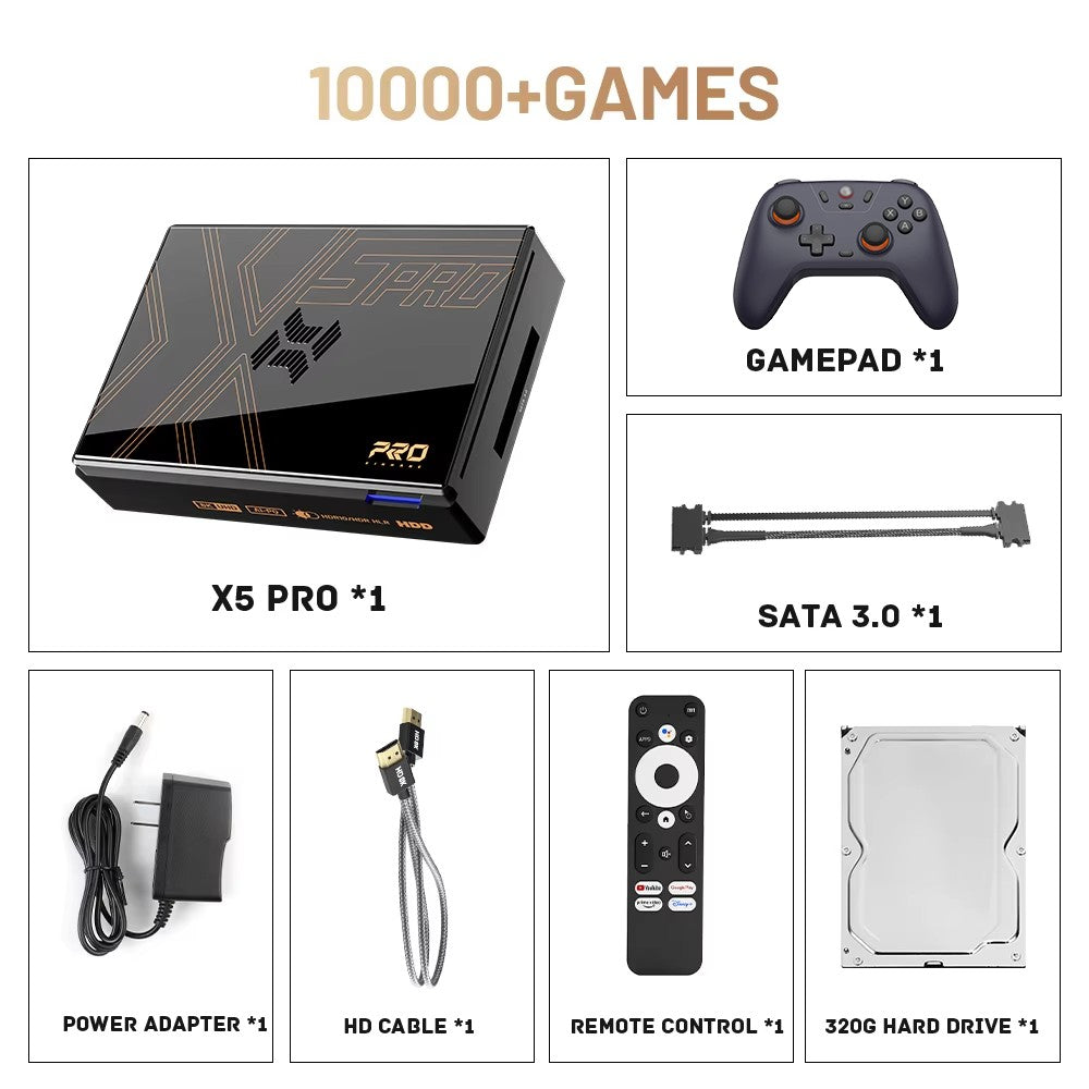Kinhank Super Console X5 PRO Retro Video Game Consoles Plug and Play 320G/4T with 10000+ Games for PS2/WII/SS/DC/N64/MAME