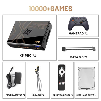 Kinhank Super Console X5 PRO Retro Video Game Consoles Plug and Play 320G/4T with 10000+ Games for PS2/WII/SS/DC/N64/MAME