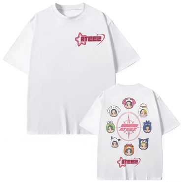 Kpop ATEEZ Cartoon T-shirt in Your Fantasy World Tour 2025 Graphic T Shirts Men Women Clothing Fashion Y2k Short Sleeve T-shirts
