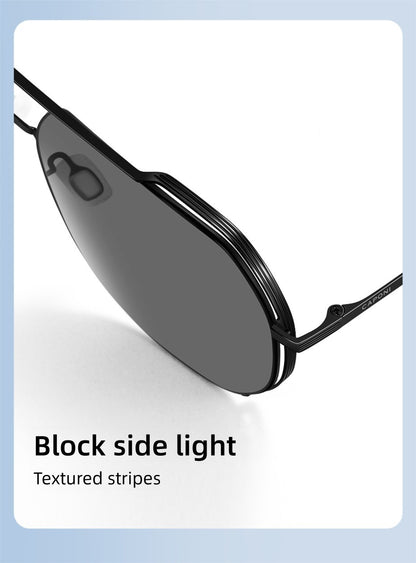 CAPONI Aviator Polarized Men Sunglasses Classic Double Bridge Designer Outdoor Sun Glasses Anti Glare UV400 Silver Shade CP35707