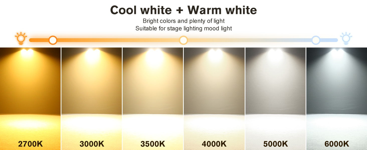 U'King 4PCS 200W LED 2IN1 COB Par Light DMX Cool&Warm White Lighting Stage Light 2 Eyes LED Blinder Light for DJ Party Wedding