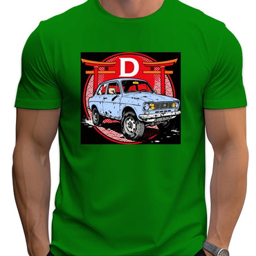 Loose large size Street racer fashion T-shirt breathable comfy crewneck Hip Hop Fun Cartoon 100% Cotton Top